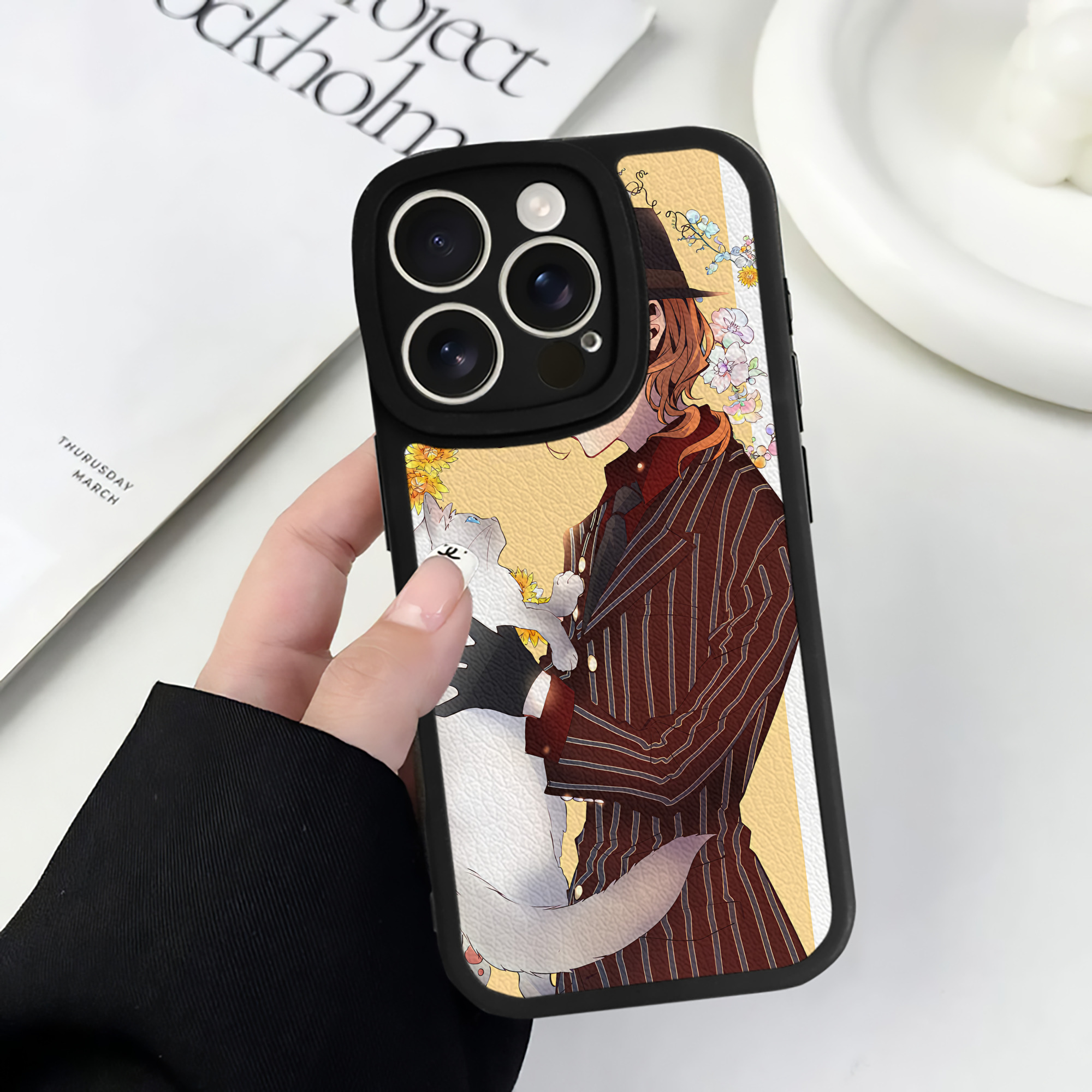 （画像用） 文豪ストレイドッグス Bungo Stray Dogs 【iPhone 16シリーズ対応】シリコンスマホケース（レザー調） 材質：シリコン